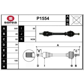 Comprar Árbol de transmisión de SNRA P1554 a bajo precio de 197,54 €