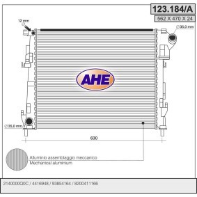 Achetez des Radiateur du moteur AHE 123.184/A à prix pour 166,67 €