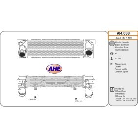 Kjøp Intercooler av AHE 704.038 til den lave prisen 3826,56 NOK