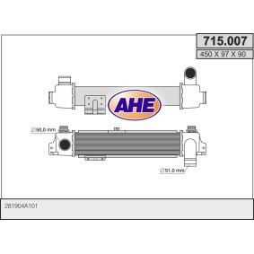 Köp Intercooler av AHE 715.007 till det låga priset 2757,23 kr