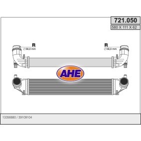 Kjøp Intercooler av AHE 721.050 til den lave prisen 2102,19 NOK