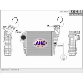 Kjøp Intercooler av AHE 735.014 til den lave prisen 4326,97 NOK