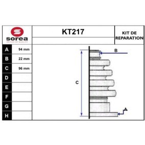 Köp Bälgsats, drivaxel av SERA KT217 till det låga priset 158,21 kr