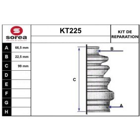 Köp Bälgsats, drivaxel av SERA KT225 till det låga priset 138,31 kr