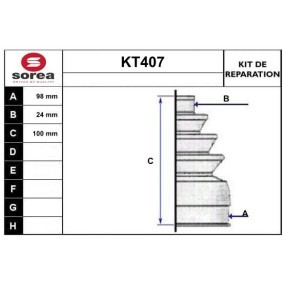 Köp Bälgsats, drivaxel av SERA KT407 till det låga priset 138,31 kr