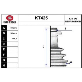 Köp Bälgsats, drivaxel av SERA KT425 till det låga priset 148,56 kr