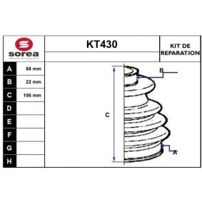 Köp Bälgsats, drivaxel av SERA KT430 till det låga priset 138,31 kr