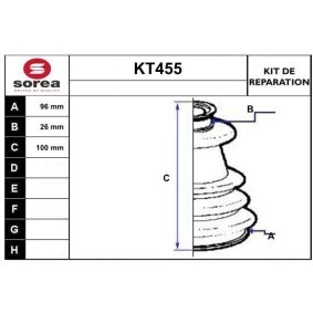 Köp Bälgsats, drivaxel av SERA KT455 till det låga priset 158,21 kr