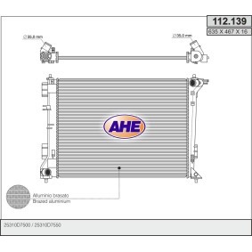 Achetez des Radiateur du moteur AHE 112.139 à prix pour 274,19 €