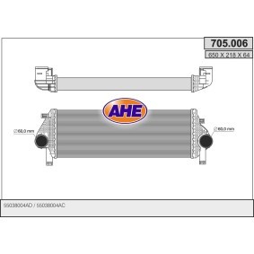 Kjøp Intercooler av AHE 705.006 til den lave prisen 3948,93 NOK