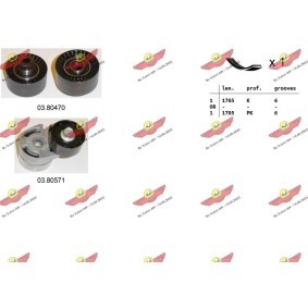 Achetez des Jeu de courroies trapézoïdales à nervures AUTOKIT 06.0037 à prix pour 128,11 €