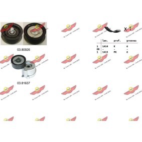 Achetez des Jeu de courroies trapézoïdales à nervures AUTOKIT 06.0105 à prix pour 126,85 €