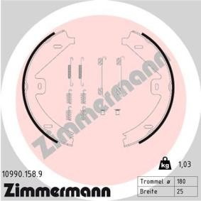 Køb Bremsebakkesæt, parkeringsbremse af ZIMMERMANN 10990.158.9 til den lave pris 599,17 DKK
