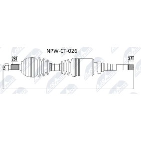Kjøp Drivaksel av NTY NPW-CT-026 til den lave prisen 2744,69 NOK