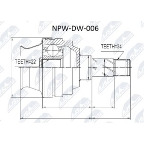 Comprar Juego de articulación, árbol de transmisión de NTY NPW-DW-006 a bajo precio de 40,54 €