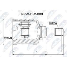Comprar Juego de articulación, árbol de transmisión de NTY NPW-DW-008 a bajo precio de 27,95 €