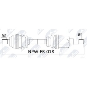 Comprar Árbol de transmisión de NTY NPW-FR-018 a bajo precio de 156,31 €
