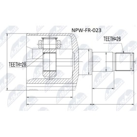 Comprar Juego de articulación, árbol de transmisión de NTY NPW-FR-023 a bajo precio de 60,77 €