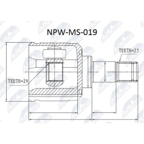 Kjøp Drivledd av NTY NPW-MS-019 til den lave prisen 293,21 NOK