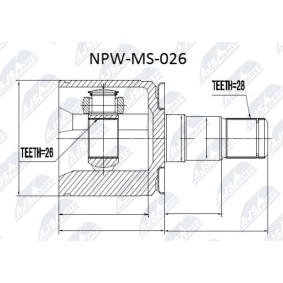 Achetez des Jeu de joints, arbre de transmission NTY NPW-MS-026 à prix pour 65,69 €