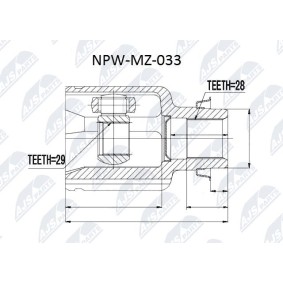 Osta Nivelsarja, vetoakseli NTY:llä NPW-MZ-033 edullisesti hintaan 60,82 €