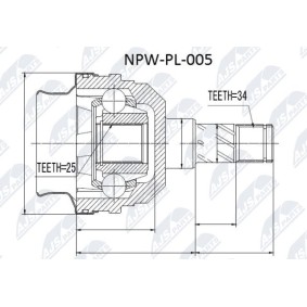 Comprar Juego de articulación, árbol de transmisión de NTY NPW-PL-005 a bajo precio de 43,42 €
