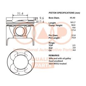 Kolben 100-07096 HYUNDAI EXCEL von IAP QUALITY PARTS