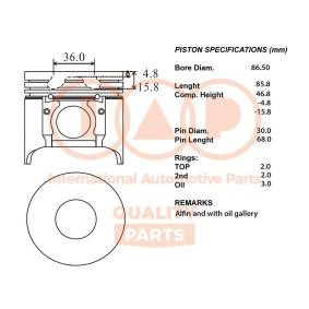 Kolben 100-09021 ISUZU D-MAX von IAP QUALITY PARTS