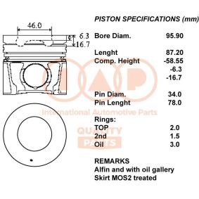 Kolben 100-09095 ISUZU D-MAX von IAP QUALITY PARTS