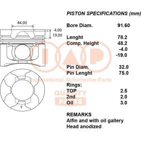 Achetez des Piston de chez IAP QUALITY PARTS en ligne pour L 200 / Triton Pick-up (KA_T, KB_T) à prix modérés