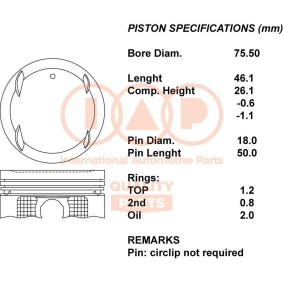 Acquista Pistone da IAP QUALITY PARTS online per COLT VI (Z3_A, Z2_A) a prezzi moderati
