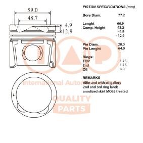 Compre Pistón de IAP QUALITY PARTS online para SWIFT III (MZ, EZ) a precios moderados