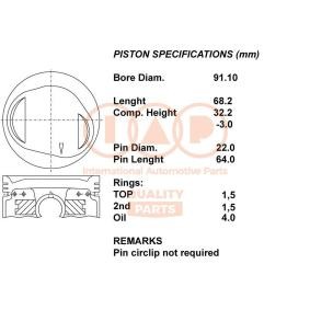 Kolben 101-12040 MITSUBISHI PAJERO von IAP QUALITY PARTS