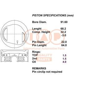 Kolben 101-12041 MITSUBISHI PAJERO von IAP QUALITY PARTS