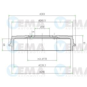Comprar Tambor de freno de VEMA 801501 a bajo precio de 121,03 €
