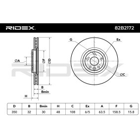 Køb Bremseskive af RIDEX 82B2172 til den lave pris 592,57 DKK
