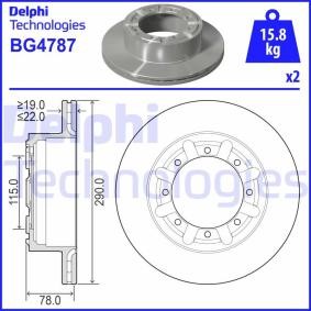 Comprar Disco de freno de DELPHI BG4787 a bajo precio de 44,54 €