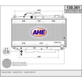 Achetez des Radiateur du moteur AHE 130.361 à prix pour 191,67 €