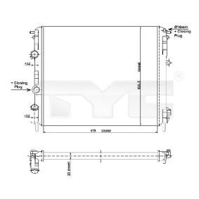 Achetez des Radiateur du moteur TYC 728-0010 à prix pour 70,07 €