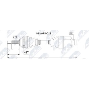 Comprar Árbol de transmisión de NTY NPW-FR-012 a bajo precio de 117,88 €
