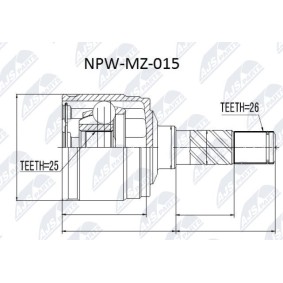 Gelenksatz, Antriebswelle NPW-MZ-015