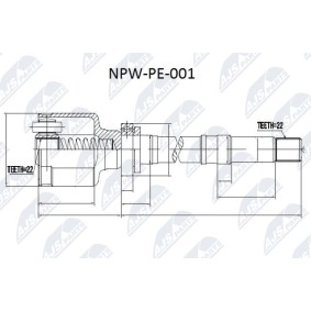 Comprar Juego de articulación, árbol de transmisión de NTY NPW-PE-001 a bajo precio de 75,74 €
