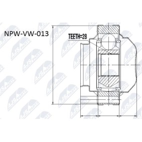 Comprar Juego de articulación, árbol de transmisión de NTY NPW-VW-013 a bajo precio de 54,98 €