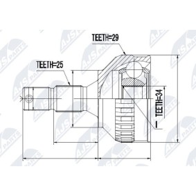 Comprar Juego de articulación, árbol de transmisión de NTY NPZ-PE-013 a bajo precio de 25,62 €