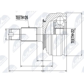 Comprar Juego de articulación, árbol de transmisión de NTY NPZ-RV-003 a bajo precio de 23,16 €