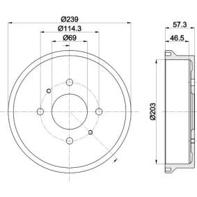 Bremstrommel von HELLA 8DT 355 303-041