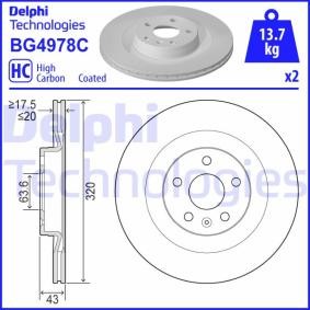 Compre Disco de travão da DELPHI BG4978C a um preço baixo por 45,76 €