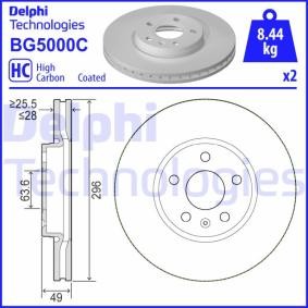 Kjøp Bremseskive av DELPHI BG5000C til den lave prisen 744,61 NOK