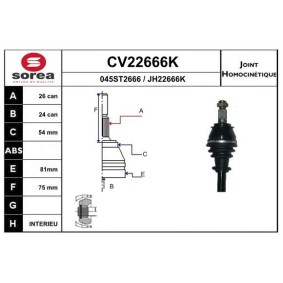 Comprar Juego de articulación, árbol de transmisión de EAI CV22666K a bajo precio de 52,84 €