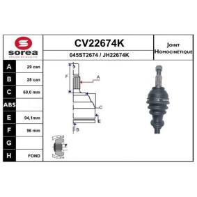 Gelenksatz, Antriebswelle CV22674K